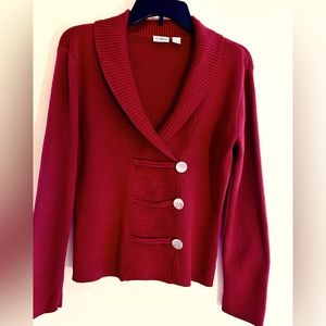 CATO Classic Red V-Neck Sweater - Size L